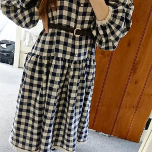 Vintage lininė suknelė individualus siuvimas